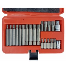 Antgalių rinkinys | 10 mm (3/8") storis | Spline (Ribe) | 21 vnt