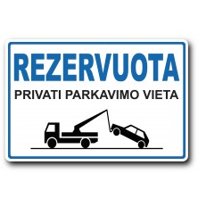 Plastikinė lentelė REZERVUOTA 200x300mm