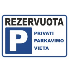 Plastikinė lentelė REZERVUOTA 200x300mm