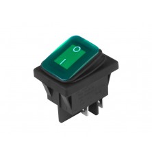 Jungiklis klavišinis DC elektros  žalios sp.,12V/24V ,AC