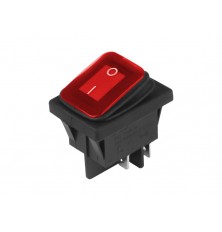 Jungiklis klavišinis DC elektros  raudonos sp.,12V/24V ,AC